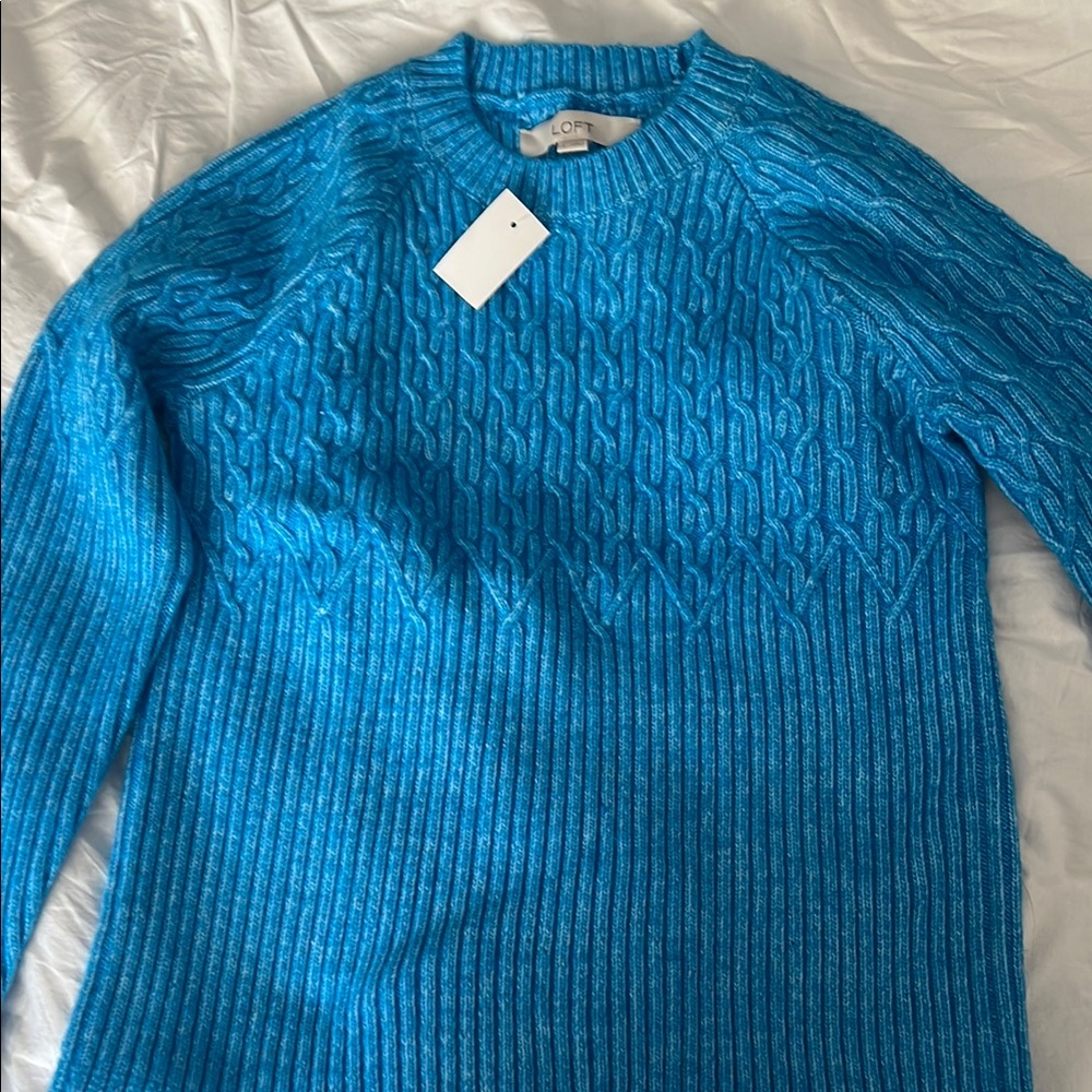 Blue Cable Knit Sweater for Women LOFT